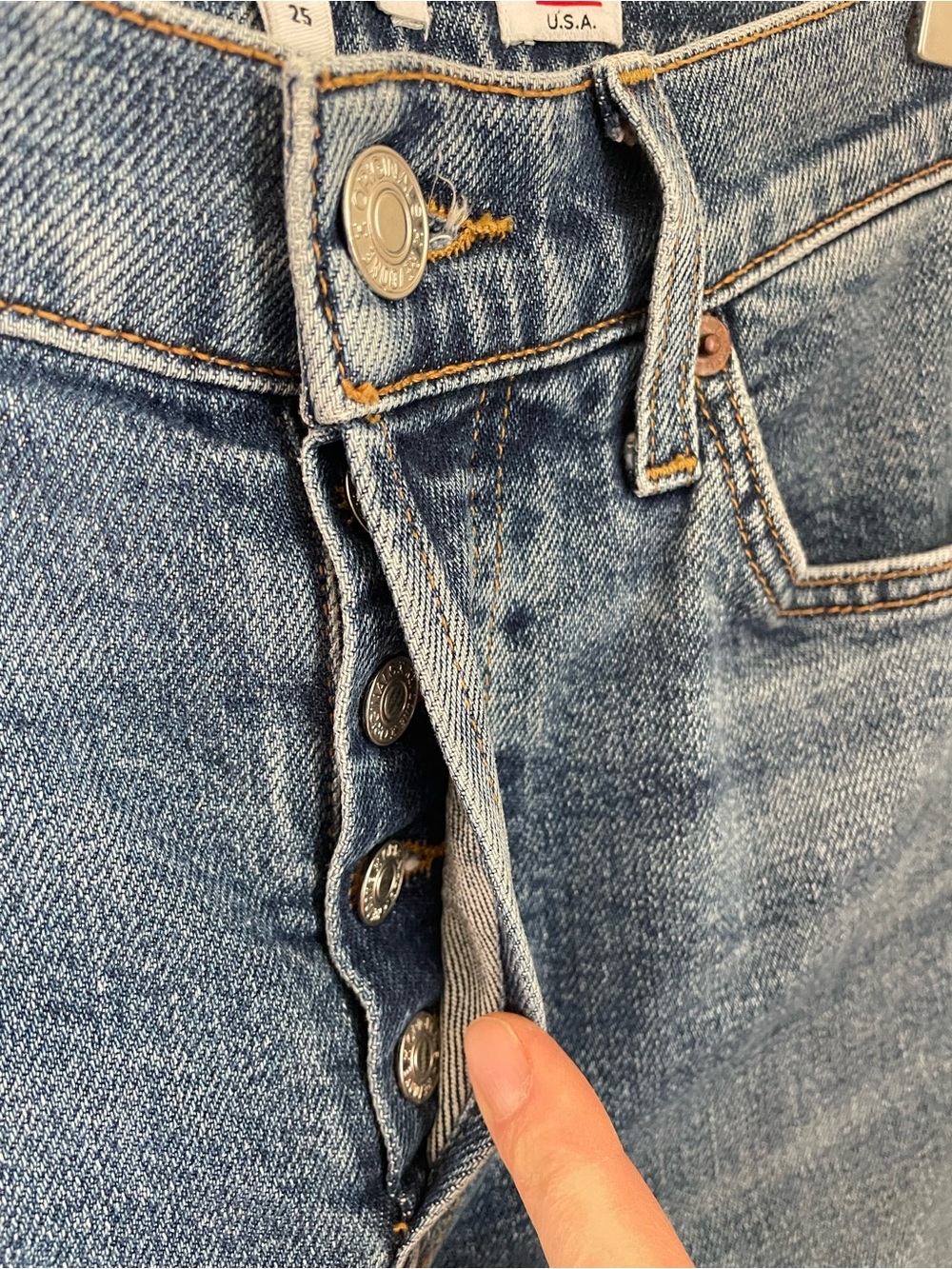 RE/DONE High Rise Ankle Crop Mid 70's Size 25 Denim Casual - Picture 10 of 11
